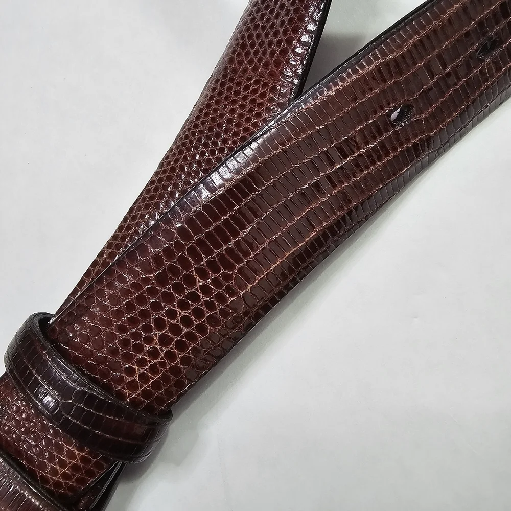 Torino Elite Men's Brown Lizard Textured Belt Size 38